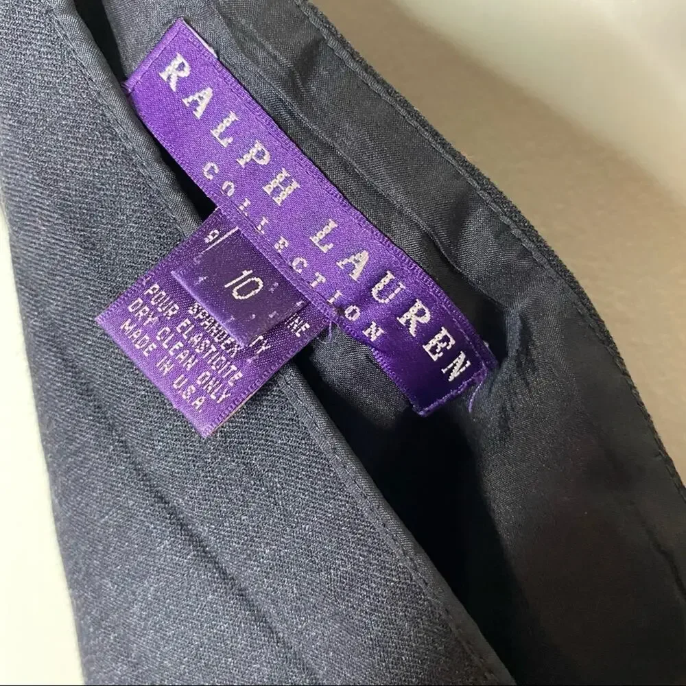 Ralph Lauren Purple Label Tag Pencil Skirt Wool Spandex Career Wear Zip Gray - Picture 4 of 8